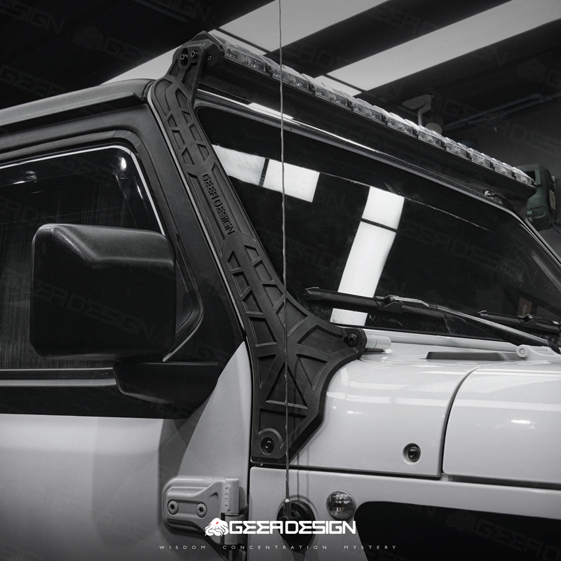 GEEA Series Jeep Wrangler JL Apillar 50 Inch Led Light Bar Mounting